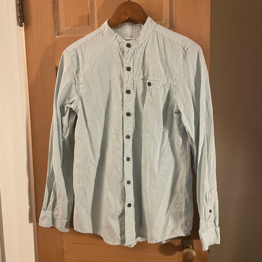 Boy's Cat & Jack Striped Band Collar Shirt
